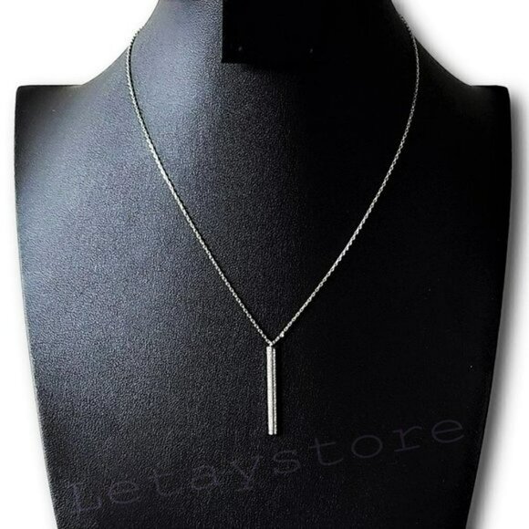 NWT Gorgeous Adornia Swarovski Crystal Sterling Silver Drop Necklace - Picture 2 of 6